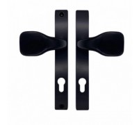 Ручка-ухват на планке, 2 шт (комплект). Межосевое 90мм, цвет черный