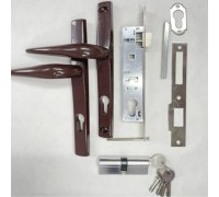 Замок в калитку (полный комплект) цвет-Шоколадно-коричневый - RAL8017