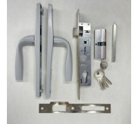 Замок в калитку (полный комплект) цвет-Светло-серый