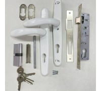 Замок в калитку (полный комплект) Евро-36/85 цвет-Белый