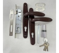 Замок в калитку (полный комплект) Евро-36/85 цвет-Шоколадно-коричневый RAL8017