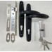 Замок в калитку (полный комплект) Евро-36/85 цвет-Черный, сердцевина ключ/барашек