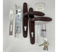 Замок в калитку (полный комплект) Евро-36/85 цвет-Черно-серо-коричневый