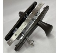 Комплект замка в калитку с ручкой ухват Евро30, цвет 8019