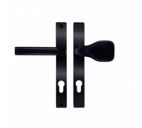 Ручка-ухват на планке + нажимная. Межосевое 90мм, цвет черный